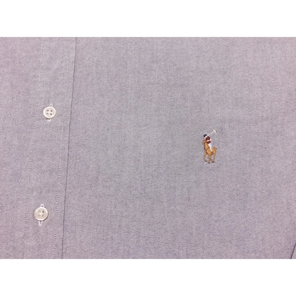 POLO RALPH‎ LAUREN Long Sleeve Button Shirt Solid Gray Blue 4XLT 4XL Tall